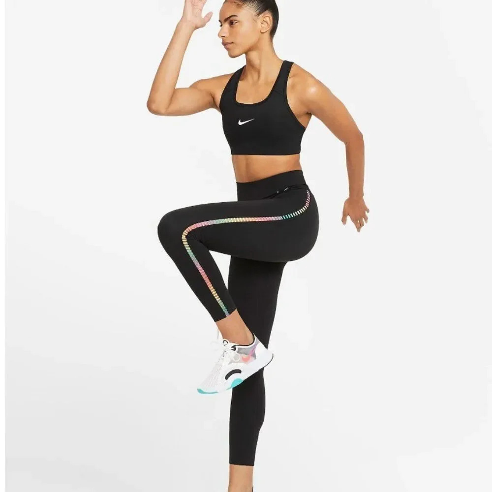Nike Dri-FIT One Rainbow Ladder Performance Ankle Leggings, Size Xx-Small
